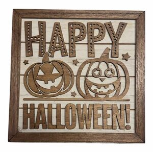 Wooden Happy Halloween Sign